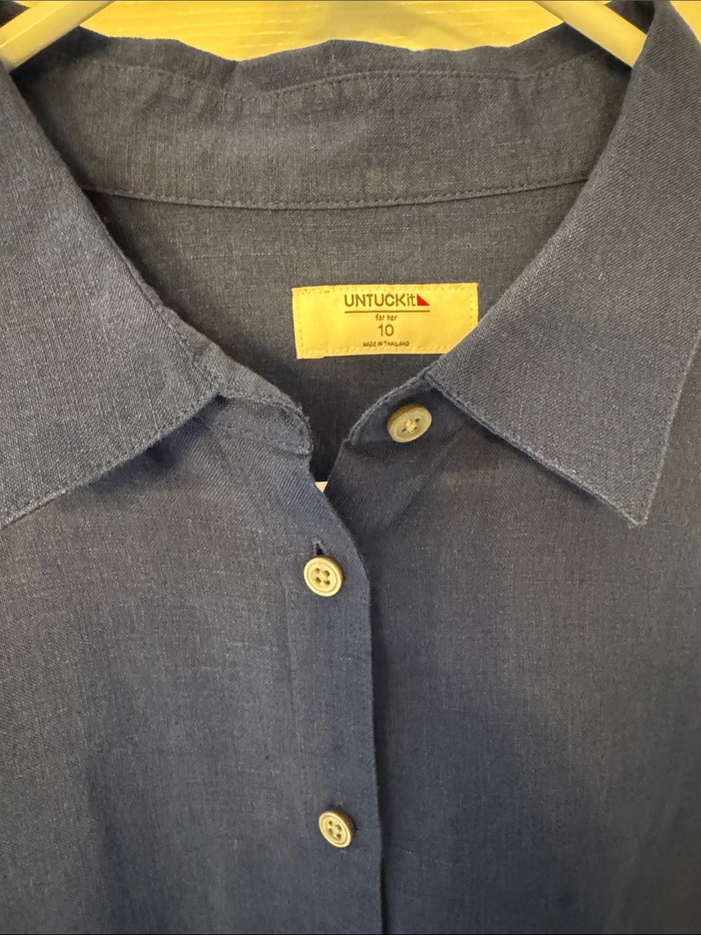 UNTUCKit Womens Linen Dark Blue dress